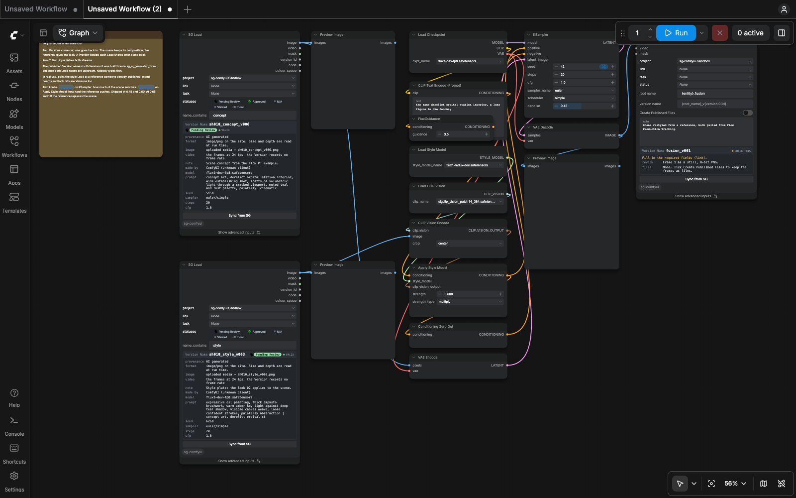 The 02_style_from_a_reference template open in ComfyUI